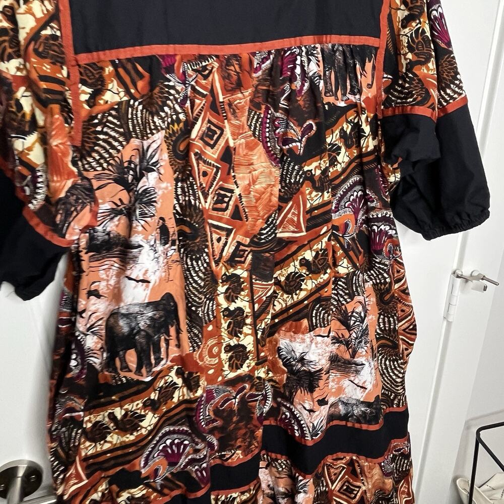 Vtg Krist Gudnason Dress Women's XL African Safari Muumuu House Dress Kaftan - Picture 3 of 7
